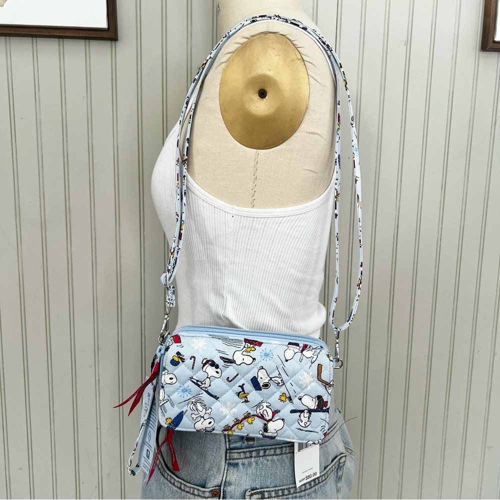 Y2K Vera Bradley X Snoopy Peanuts NWT Crossbody Wrislet Blue Multi Collectible